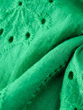 themeisles Solid Color Jacquard Puff Sleeves Loose Square-neck Mini Dresses