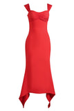 themeisles Ruched Sweetheart Neck Hem Detail Dress