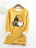 themeisles Women's Christmas Sweatshirt Pullover Active Pullover Sherpa Fleece Blue Pink Yellow Graphic Christmas Round Neck Long Sleeve Fleece S M L XL 2XL 3XL / Fleece lined