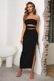 themeisles Cutout Strapless Split Dress