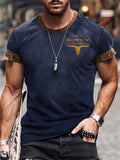 themeisles Summer Men's T-shirt Letter Print Round Neck Short Sleeve T-shirt S M L XL 2XL 3XL 4XL 5XL