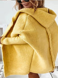 themeisles Hooded Bat-shaped Soft Loose Back Stitching Sweater