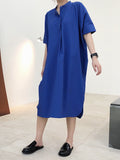 themeisles Original Solid Round-Neck Shirt Dress