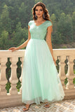 themeisles Sequin V-Neck Mesh Maxi Dress