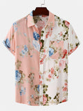 themeisles Summer New Hawaiian Style Slim Type Lapel Digital Printing Short-sleeved Shirt Comfortable Casual Men's Shirt