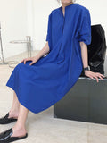 themeisles Original Solid Round-Neck Shirt Dress