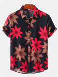 themeisles Summer Fashion Urban Floral Short-sleeved Flower Shirt Men's Short-sleeved Slim-type Shirt Men's Clothing