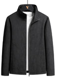 themeisles New Solid Color Jacket Autumn Men's Jacket Youth Casual Stand-up Collar Simple Versatile Corduroy Tops