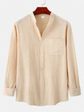 themeisles Autumn Explosion of Solid Color Long-sleeved Buttons Lapel Men's Shirts Fashion Casual Comfortable Men's Clothing