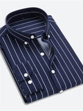 themeisles Men's Dress Shirt Button Down Shirt Collared Shirt Black-White White Red Long Sleeve Striped Wedding Work Clothing Apparel Patchwork