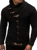 themeisles Sweater Men's Models of Fall and Winter Knitted Jacket High Collar Button Large Size Fashion Sweater Slim Type Men's Clothing