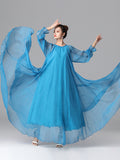 themeisles Artistic Retro Vintage Loose Solid Color Maxi Dress
