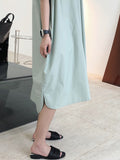 themeisles Original Solid Round-Neck Shirt Dress