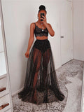 themeisles Temperament Sexy Perspective Mesh Hot Blonde Skirt Black Dresses