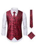 themeisles New Casual Fashion Solid Color Printing Sunflower Floral Undershirt Men's Embroidered V Collar Vest Loose Jacket Cardigan