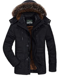 themeisles Men's Winter Jacket Winter Coat Warm Camping & Hiking Zipper Outerwear Clothing Apparel Black khaki Dark Blue