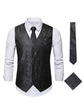 themeisles New Casual Fashion Solid Color Printing Sunflower Floral Undershirt Men's Embroidered V Collar Vest Loose Jacket Cardigan