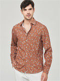 themeisles Men's Light Casual Light Floral Single-breasted Slim Shirt Men's Long-sleeved Loose Style Men's Cardigan