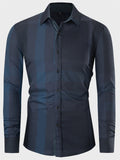 themeisles Large Size New Fashion Urban Men's Cotton Long-sleeved Shirt Patchwork Color Plaid Loose Type Lapel Shirt