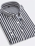 themeisles Men's Shirt Dress Shirt Striped Collar Black Blue Red Navy Blue Light Blue Work Daily Long Sleeve Clothing Apparel Formal Casual Slim Fit / Machine wash