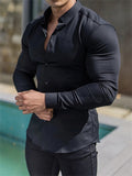 themeisles Muscle Fitness Brothers Men's Business Shirt Non Iron Wrinkle Resistant White Shirt Men's Long Sleeve Shirt