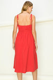 themeisles Get A Clue Tie-strap Midi Dress