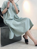 themeisles Original Solid Round-Neck Shirt Dress