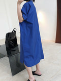 themeisles Original Solid Round-Neck Shirt Dress