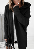 themeisles Hooded Bat-shaped Soft Loose Back Stitching Sweater