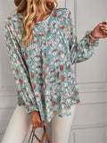 themeisles Printed Bohemian Casual Vacation Loose Long-sleeved Tops