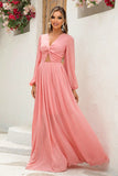 themeisles Twist Front Cutout Long Sleeve Dress
