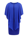 themeisles Split-Joint Solid Color See-Through Gauze Loose Half Sleeves Mini Dresses