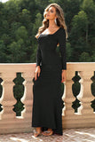 themeisles Square Neck Long Sleeve Dress