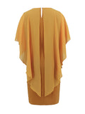 themeisles Split-Joint Solid Color See-Through Gauze Loose Half Sleeves Mini Dresses