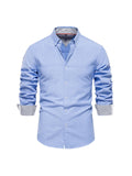 themeisles Slim Lapel Single-breasted Shirt Men's Casual Versatile Fashion Solid Color Colorblocking Long-sleeved Tops Men's Cardigan