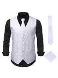 themeisles New Casual Fashion Solid Color Printing Sunflower Floral Undershirt Men's Embroidered V Collar Vest Loose Jacket Cardigan