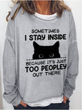 themeisles Women's Sweatshirt Pullover Basic Light Blue dark brown Black Graphic Loose Fit Street Round Neck Long Sleeve S M L XL 2XL 3XL