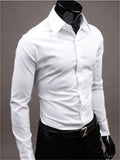 themeisles Men's Button Up Shirt Dress Shirt Collared Shirt Black White Yellow Long Sleeve Plain Shirt Collar Formal Wedding Clothing Apparel