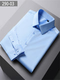 themeisles Men's Long-sleeved Mulberry Silk Solid Color Long-sleeved Work Shirt Business Professional Slim Shirt Business Formal Wear