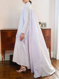 themeisles Solid Color Falbala Long Sleeves High-low Half Turtleneck Maxi Dresses