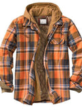 themeisles Men's Puffer Jacket Winter Jacket Quilted Jacket Shirt Jacket Winter Coat Warm Casual Plaid / Check Outerwear Clothing Apparel Green Blue Red & White
