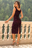 themeisles Sequin Sleeveless Slit Dress