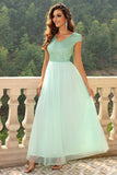 themeisles Sequin V-Neck Mesh Maxi Dress