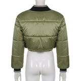 Themeisles Popular Contrast Color Zipper Down Coat Women F482