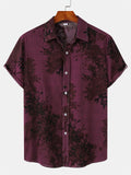 themeisles Spring and Summer New Floral Men's Short-sleeved Lapel Shirt Loose Casual Men's Personality Wind Printed Shirt