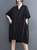 themeisles Urban Loose Solid Color Elasticity Hemline Midi Dress