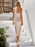 themeisles Halter Neck Side Slit Midi Dress