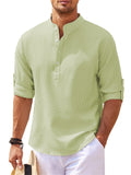 themeisles Men's Shirts Long-sleeved Stand-up Collar Open Button Pineapple Plaid Shirt Men's Casual Shirt Tops