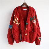 themeisles Sweater Women's Lazy Wind Loose Knitted Sweater Coat