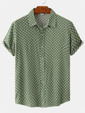 themeisles Summer New Men's Large Size Floral Shirt Youthful Popular Fashion Hawaii Wave Point Short-sleeved Shirt